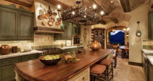 tuscan kitchen style tuscan kitchen with sage cabinets and brick ceiling HBQJKTX