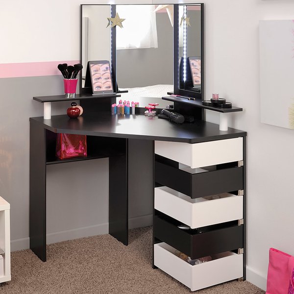 vanity desk parisot volage makeup vanity with mirror u0026 reviews | wayfair NJKKTRV