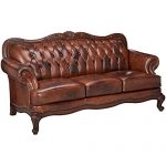 victorian furniture coaster victoria traditional tri-tone classic rolled arm sofa IRARIXZ