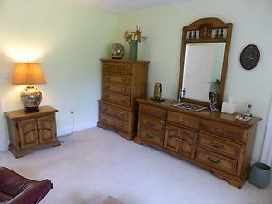 vintage bedroom furniture image is loading 6-piece-american-drew-solid-oak-wood-bedroom- VWIFIEJ