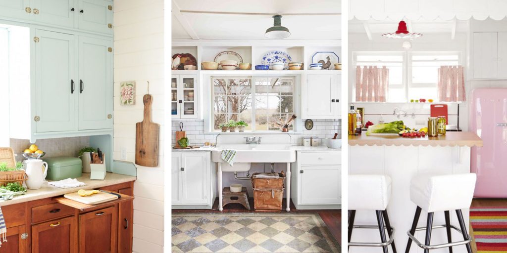 vintage kitchen checkerboard floors, farmhouse sinks, and scalloped accents. yep, weu0027re  rounding PERORGS