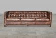 vintage leather sofa cigar antique brown top grain leather sofa gold nailheads NHRGBEU