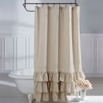 vintage ruffle shower curtain natural 72 x 72 BFRWCVE