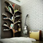 wall art ideas book, tree, and guitar image BAMBLQX