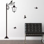 wall art stickers street lamp with birds decal NFMDNFC