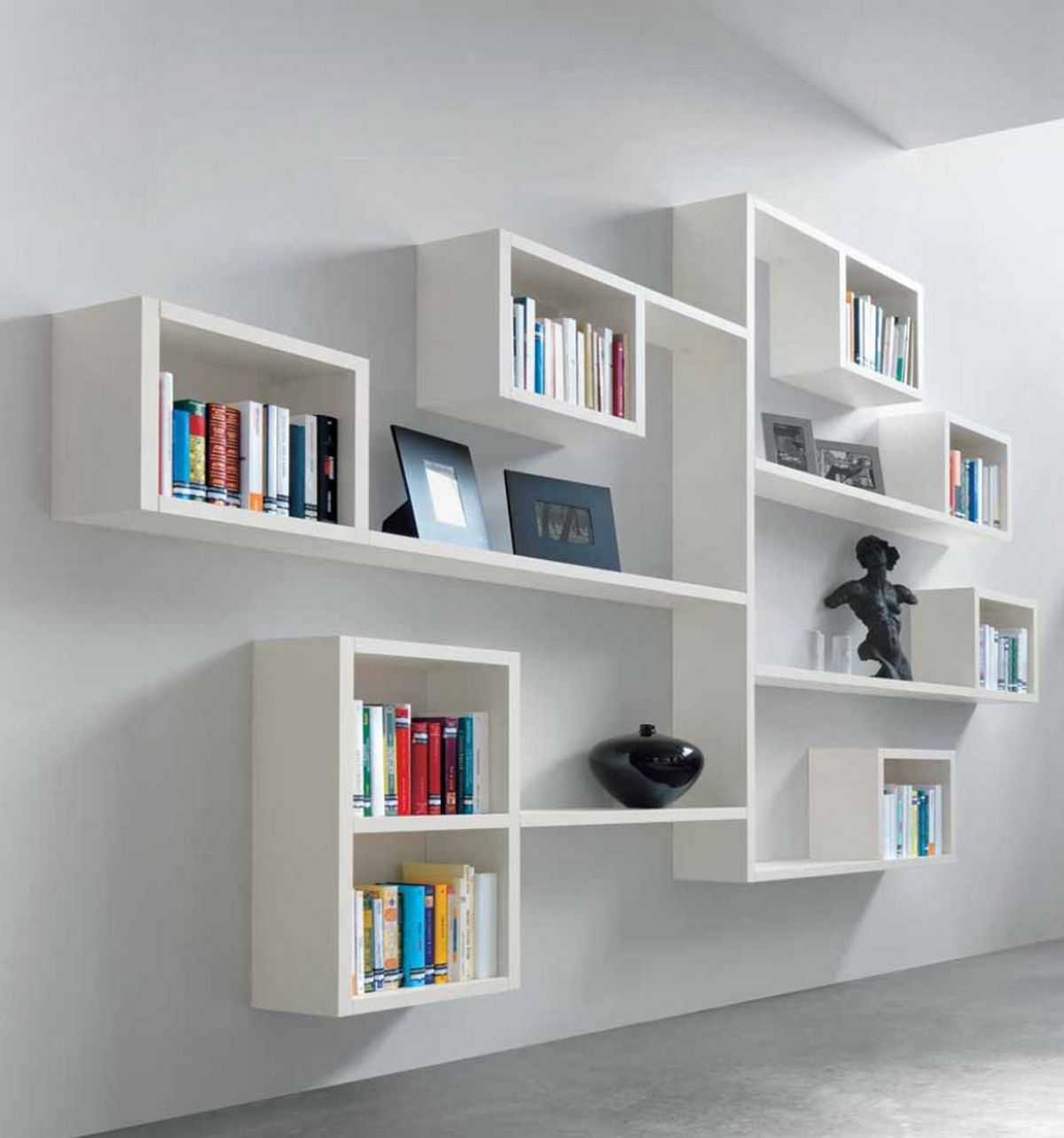 wall bookshelf art display 1st floor: creative alternative, combination shelving, and  shadow OXUJNOD