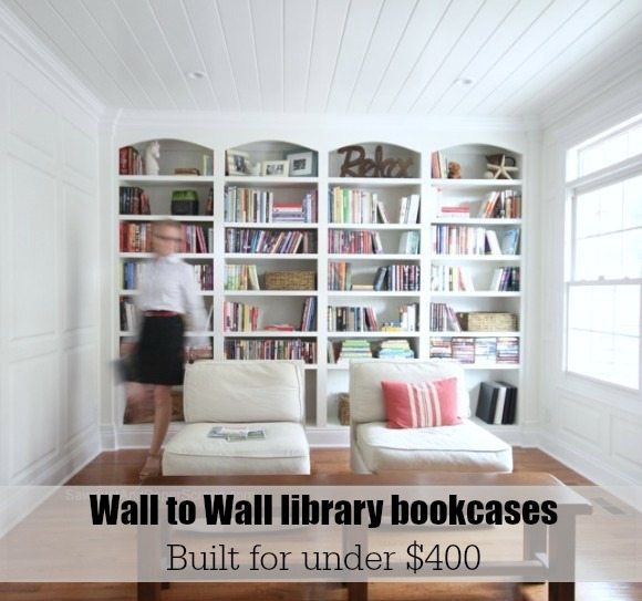 wall bookshelf wall to wall bookcases - plans from https://sawdustgirl.com. XUNMKHV