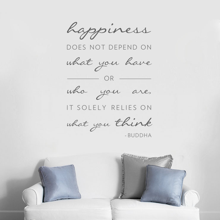 wall decals quotes happiness does not depend on wall decal quote RLOZZMN