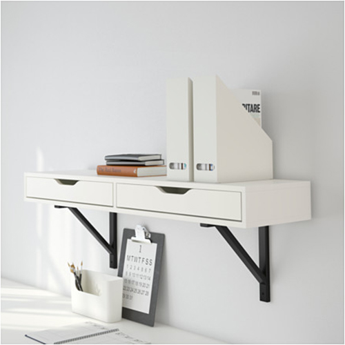 wall mounted table ekby alex shelf with drawer at ikea QYBSOUI