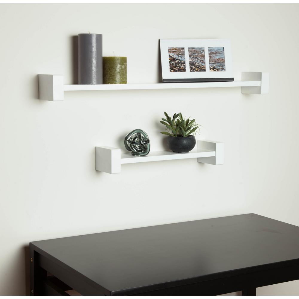 wall shelf honey-can-do 29.53 in. x 3.94 in. h-shape white OXQBVDP