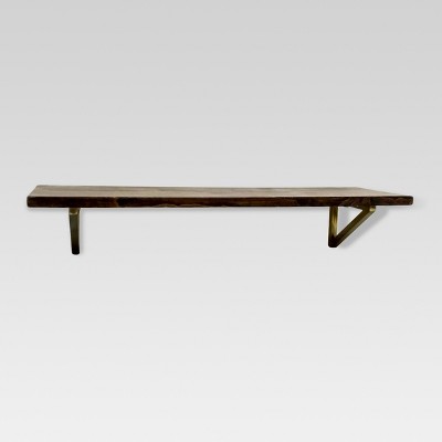 wall shelf with polished brass brackets - medium - threshold™ ZQUFTLG