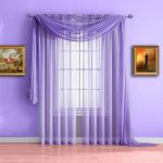 warm home designs lilac purple window scarf, sheer purple curtains ... FFKJDWD