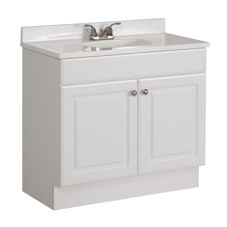 white bathroom vanity project source white vanity with white cultured marble top (common: 36-in DZPUKDN