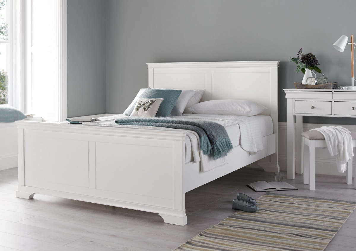 white beds chateaux white wooden bed frame only - double ... UYTPDKK