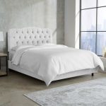 white beds skyline furniture white velvet tufted bed (5 options available) XVNMPZG