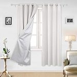 white blackout curtains deconovo greyish white thermal insulated blackout curtains grommet curtains  with ZQKJUGM