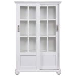 white bookcases amazon.com: altra 9448096 bookcase with sliding glass doors, white: kitchen XSZRXNO
