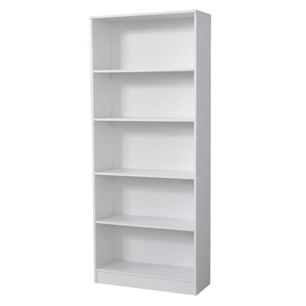white bookcases hampton bay 5-shelf standard bookcase in white XXVONRD