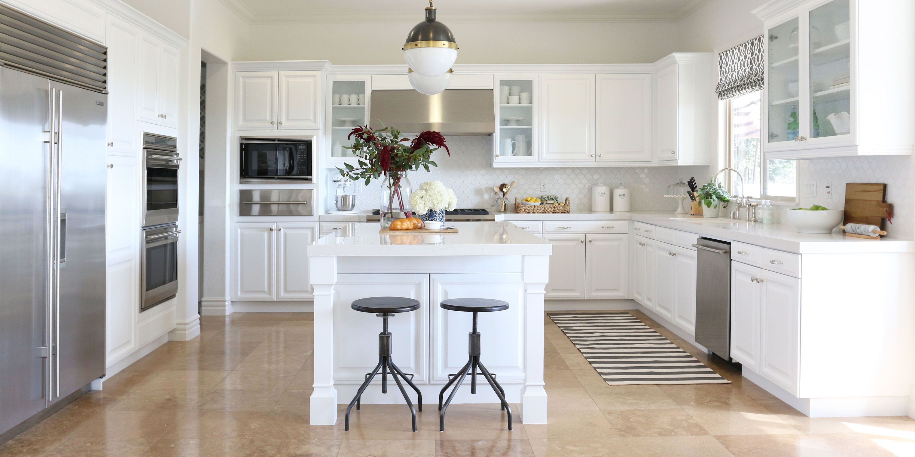 white kitchen cabinets courtesy of studio mcgee. bright, white cabinetry ... DJZDUQC