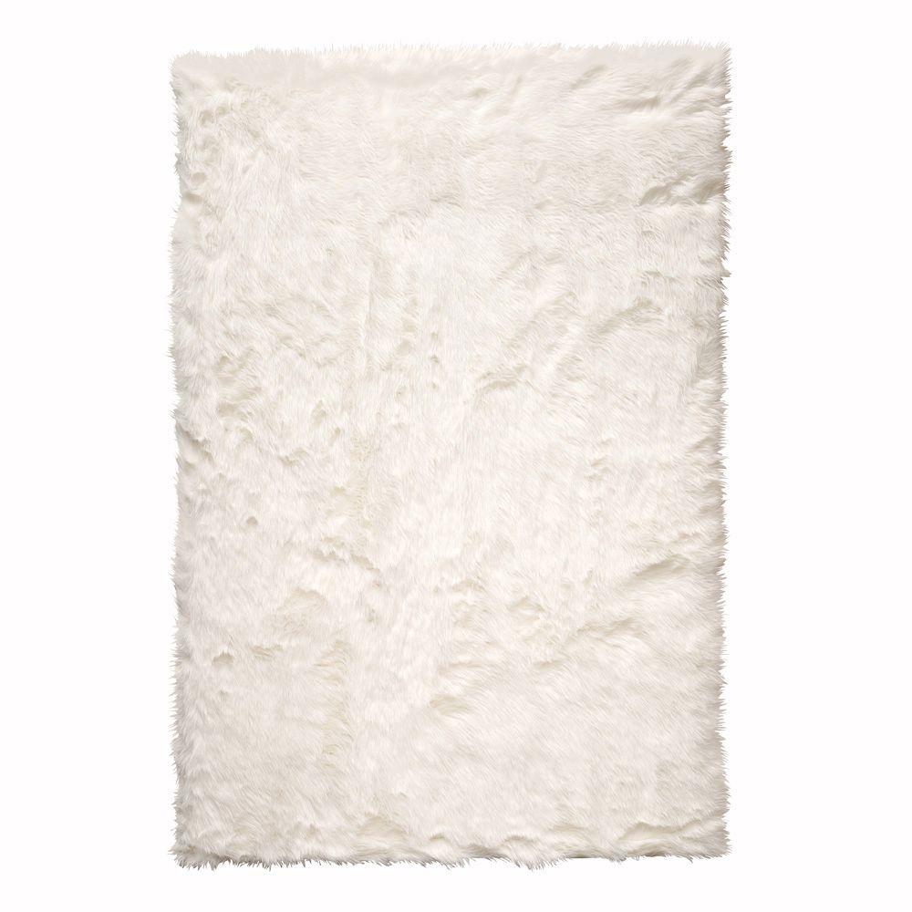 white rug home decorators collection faux sheepskin white 5 ft. x 8 ft. WUKLYMK