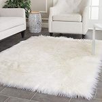 white rug safavieh faux silky sheepskin fss235a ivory area shag rug (4u0027 x INWANLG