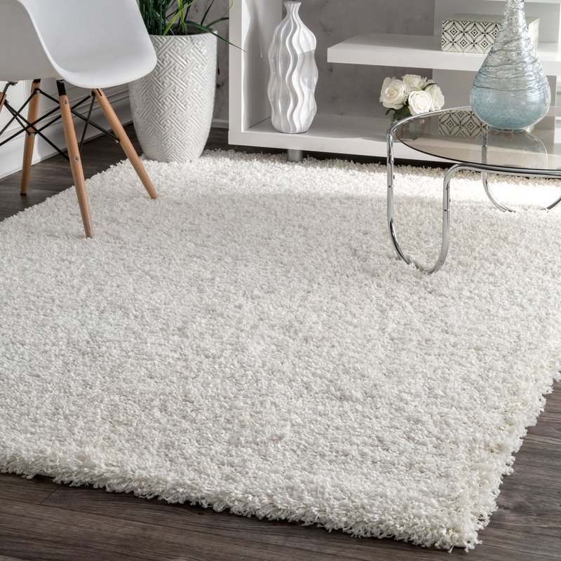 white rug welford white shag area rug UBLQAVG