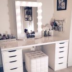 white vanity white broadway table top mirror turns ikea desk and drawers into NKGJYSR