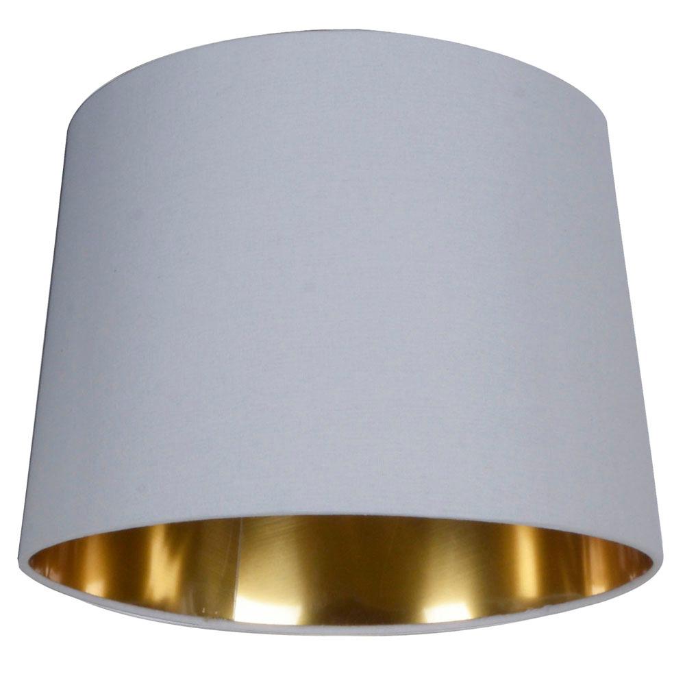 white with gold lining lamp shade CVDKXUK