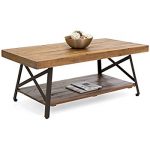 wood coffee table best choice products cocktail wooden coffee table for living room den MDDVQZM