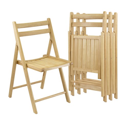 wooden folding chairs amazon.com - winsome wood folding chairs, natural finish, set of 4 CDTRKPC