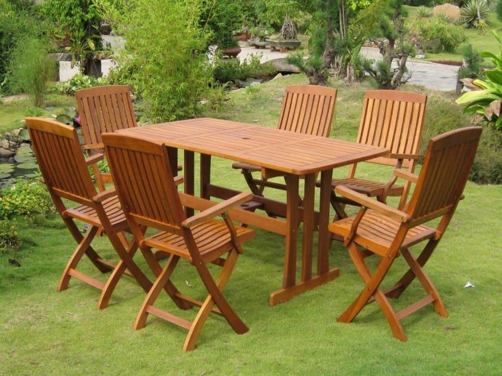 wooden patio furniture set : using teak oil for your furniture GASQZNN