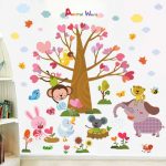 zooyoo diy animal tree planting children wall stickers for kids rooms AEYKKUF