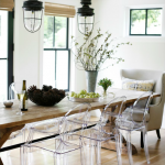 wood table + clear acrylic chairs | Casa | Dining room, Dining