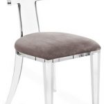 Upton Modern Classic Gray Velvet Acrylic Dining Chair - Modern