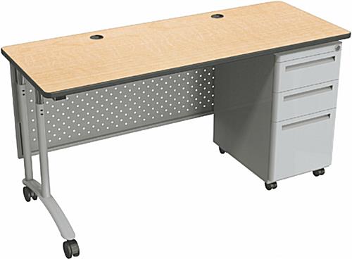 Adjustable Height Office Desk | 3 Locking Drawers
