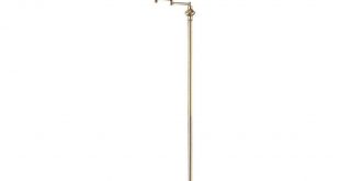 Antique Brass Swing Arm Metal Floor Lamp