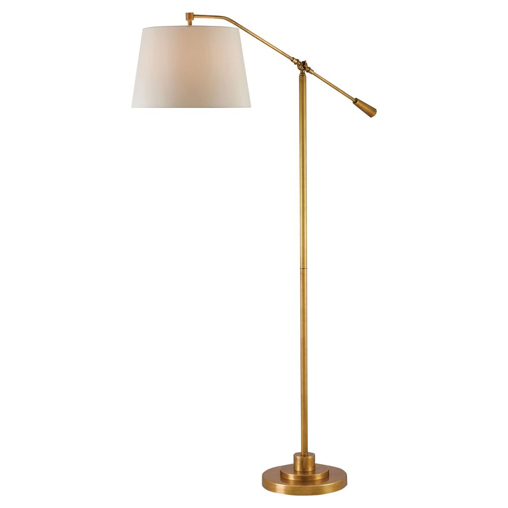 Karayan Modern Classic Antique Brass Swing Arm Floor Lamp | Kathy Kuo Home