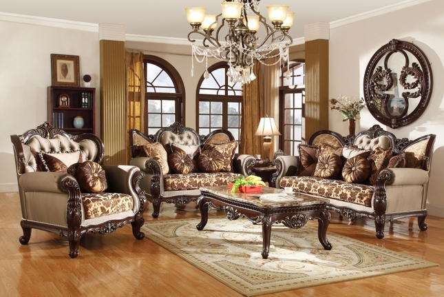 Sophisticated antique french provincial
  living room furniture