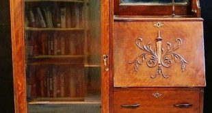 antique secretary desk with hutch |  Burl Walnut Cylinder Roll