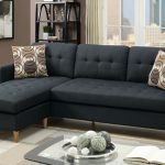 F7084 2 pc leta black polyfiber fabric upholstered apartment size