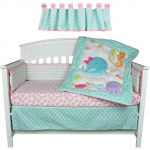 Bedding Sets Belle image - Sea Sweeties Pink and Blue Ocean 5 Piece Baby  Girl Crib