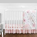 Traveller Location : Sweet Jojo Designs 11-Piece Blush Pink, Grey and White  Watercolor Floral Baby Girl Crib Bedding Set Without Bumper Rose Flower  Polka Dot : Baby