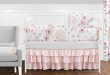 Traveller Location : Sweet Jojo Designs 9-Piece Blush Pink, Grey and White Shabby  Chic Watercolor Floral Baby Girl Crib Bedding Set with Bumper Rose Flower  Polka