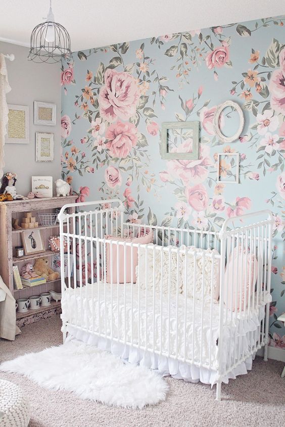 Flower Wallpaper for Baby Girl Nursery