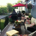 Long skinny townhouse deck Creating two spaces Summer deck decorating ideas