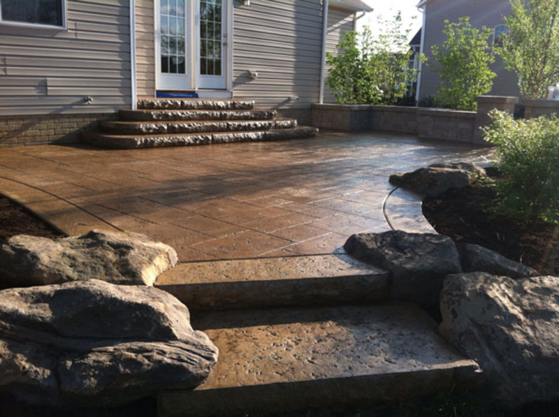 #1 Brown Travertine Stamped Concrete