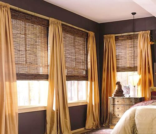 bamboo shades in bay window and over kitchen sink | Kitchen Remodel