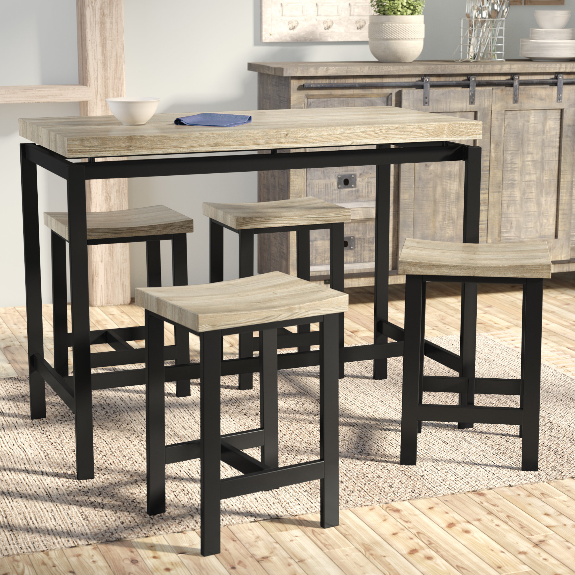 Bourges 5 Piece Pub Table Set