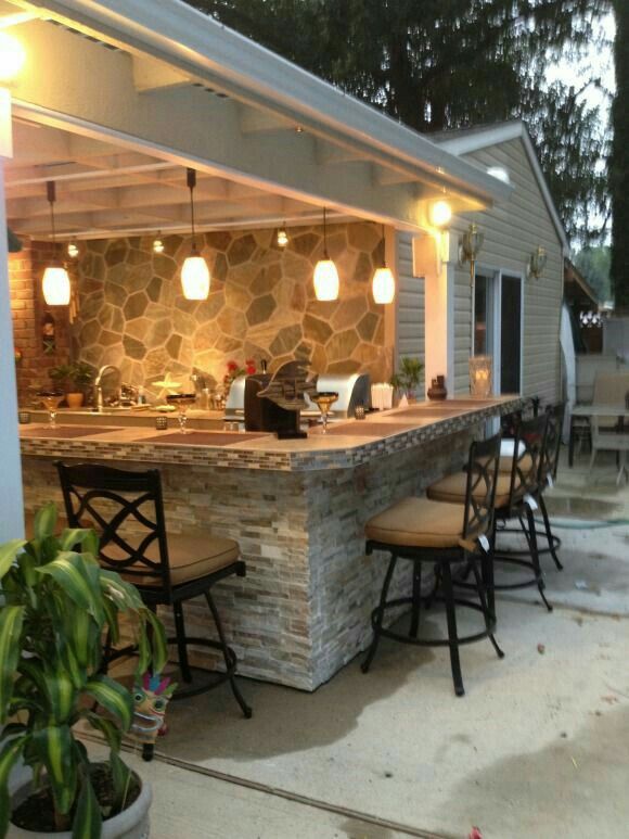 Outdoor Patio Bar, Outdoor Bar And Grill, Outdoor Bars, Patio Swing, Rustic