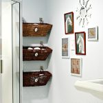 Hanging baskets on the wall and frame design | Bathroom Decorating Ideas On  A Budget
